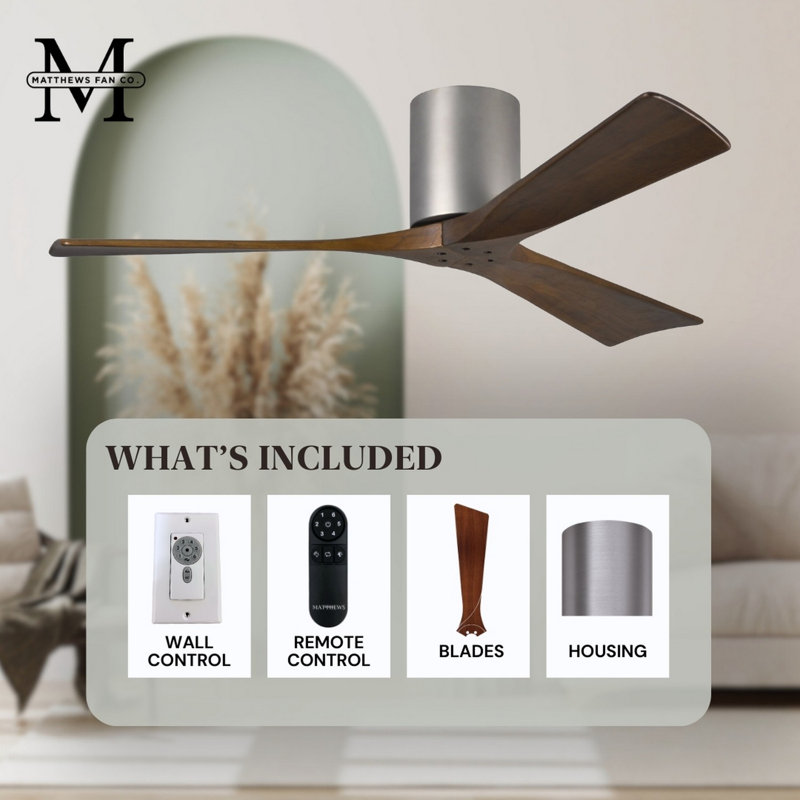 Irene Ceiling Fan, Brushed Nickel, Walnut Tone, 72"