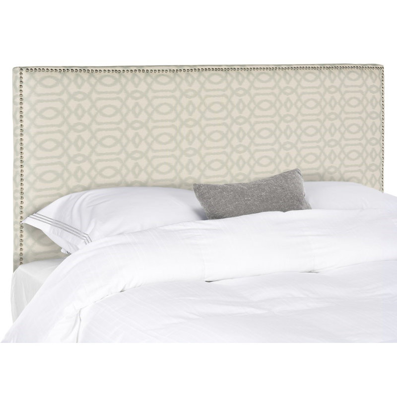 Upholstered Headboard, Pale Blue and Wheat, Queen