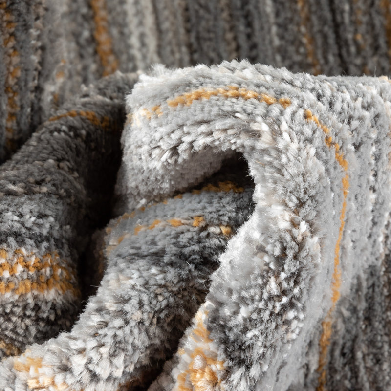 Well Woven Verity Giselle Moroccan Abstract Stripe Grey Rust Area Rug, Rectangle 160cm x 220cm