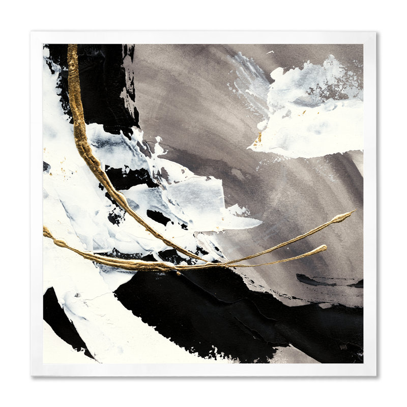 Glam Painted Arcs II - reproduction d'art sur toile encadrée, H 16 po x l 16 po x P 1 po, Cadre blanc