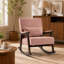 Fauteuil rembourré moderne, chaise berçante avec structure en bois massif-716900048