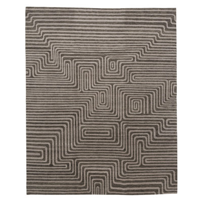 Plateau Wool Geometric Area Rug in Taupe/Neutral