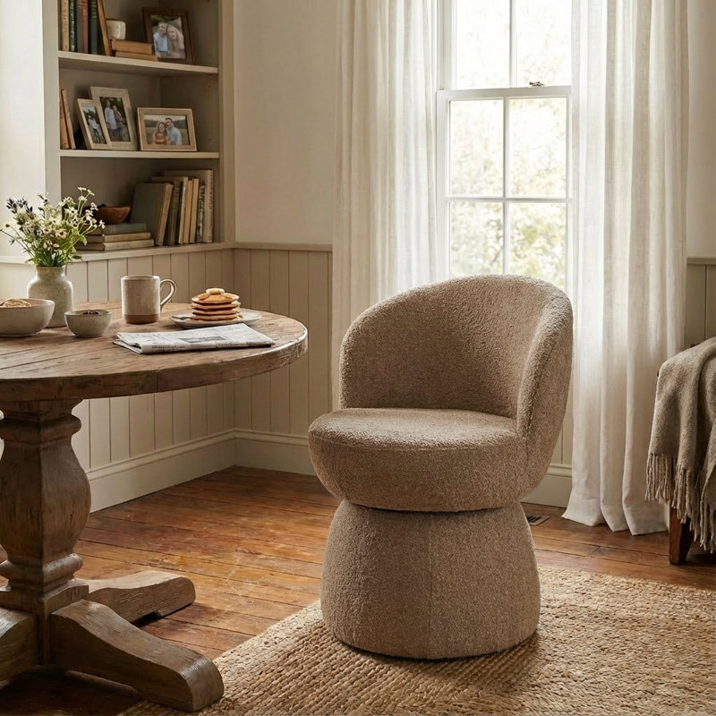 Chaise de salle à manger Allis Boucle, Taupe