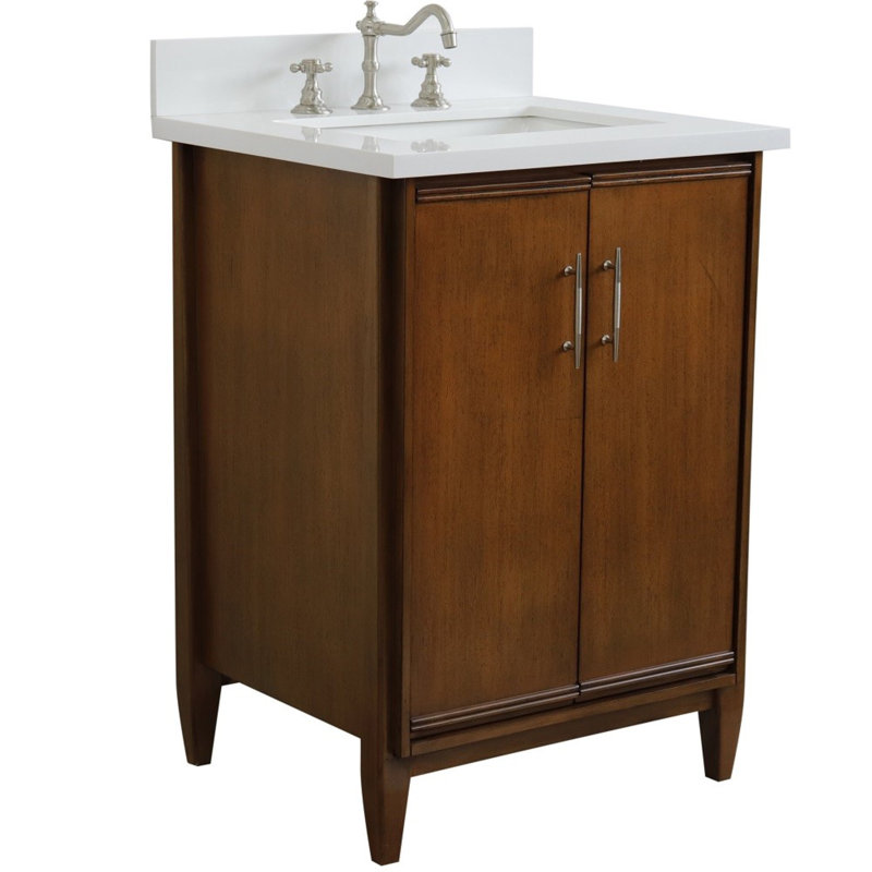 25'' Single Bathroom Vanity with Top, White