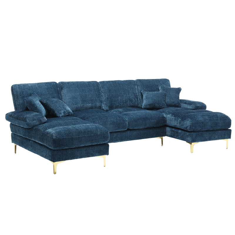 Aalyia 6 Seater Corner Sectional, Blue