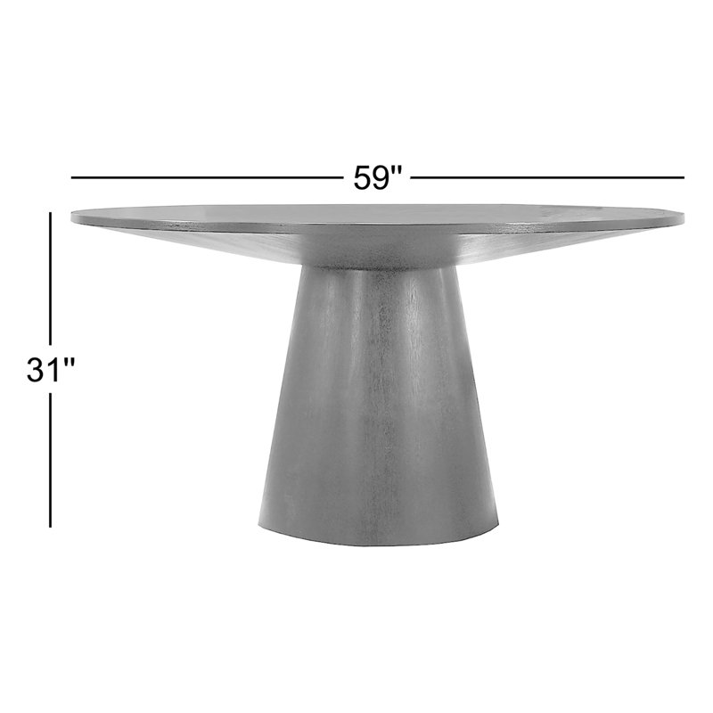 Andreacchio Pine Round Solid Wood Dining Table, Walnut