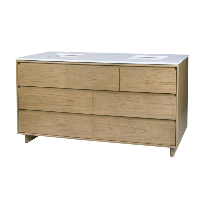 Meuble-lavabo Soleil, Naturel, 72"