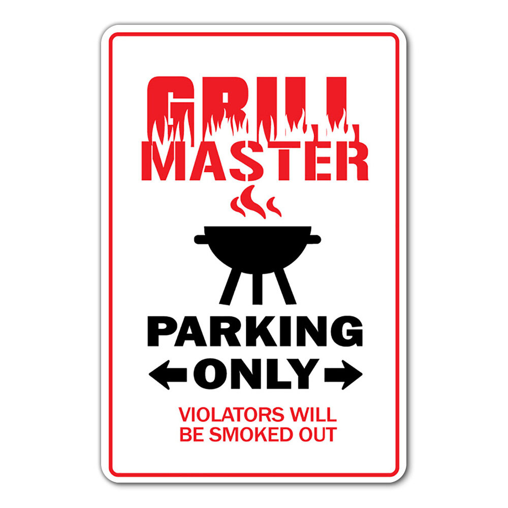 Master of the Grill Metal Sign With Utensil Hangers Grill Name Sign With Metal  Hooks for Hanging Grilling Utensils 