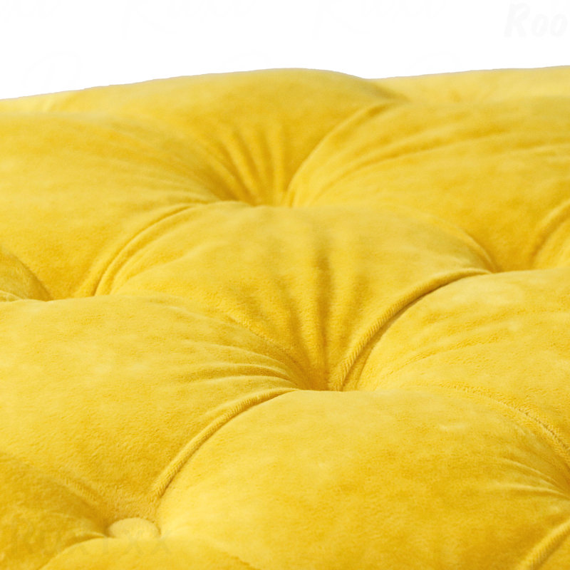 Repose-pieds rembourré en velours Modern, Jaune
