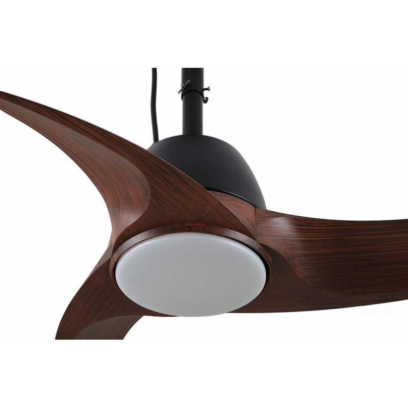 30'' Quiet 3-Blade DC Ceiling Fan with Remote Control and Light Kit, Dimmable 3-CCT LED, 6-Speed for Indoor&Outdoor (Brown)