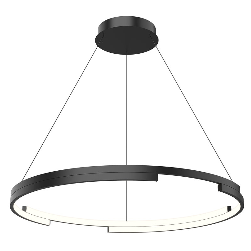 Anello Minor 1 - Light LED Unique/Statement Pendant, Black, 123.38" H x 32" W x 32" D