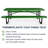 96" Expanded Metal Rectangular Picnic Table Set, Green
