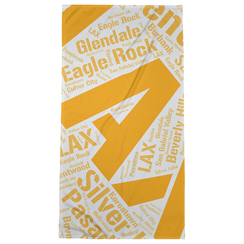 Bath Towel, Orange, Microfiber, Los Angeles