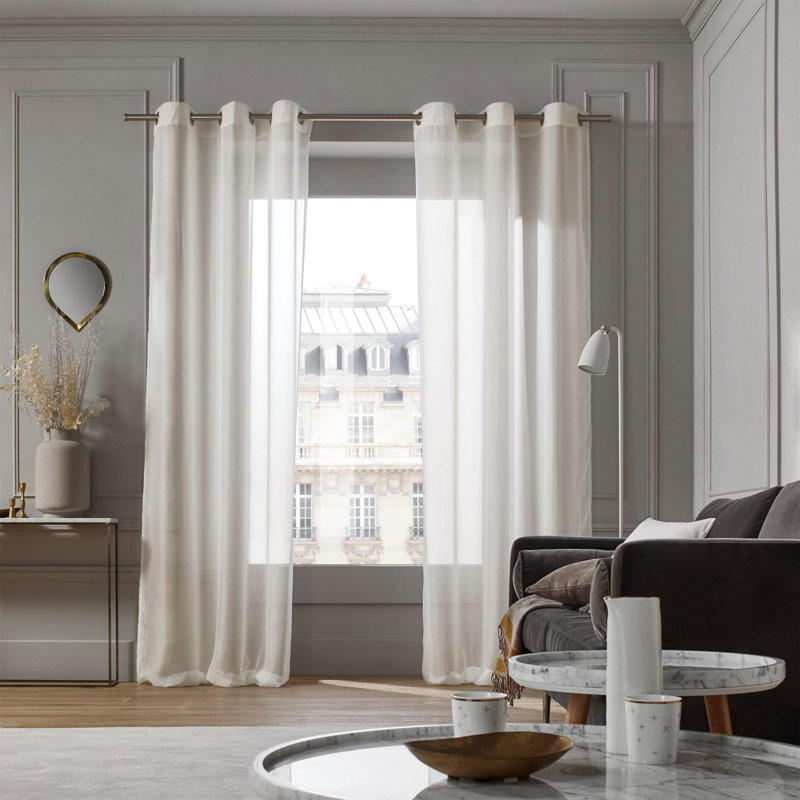 Sheer Curtain Single Panel, 200cm Width x 300cm Drop