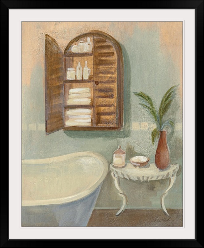 «Steam Bath II» par Silvia Vassileva, reproduction d'art, H 38 po x l 32 po x P 1 po, Cadre noir