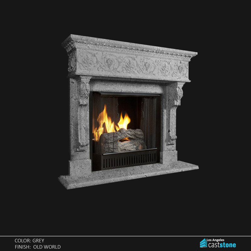 Marfa Fireplace Surround, Gray Old World