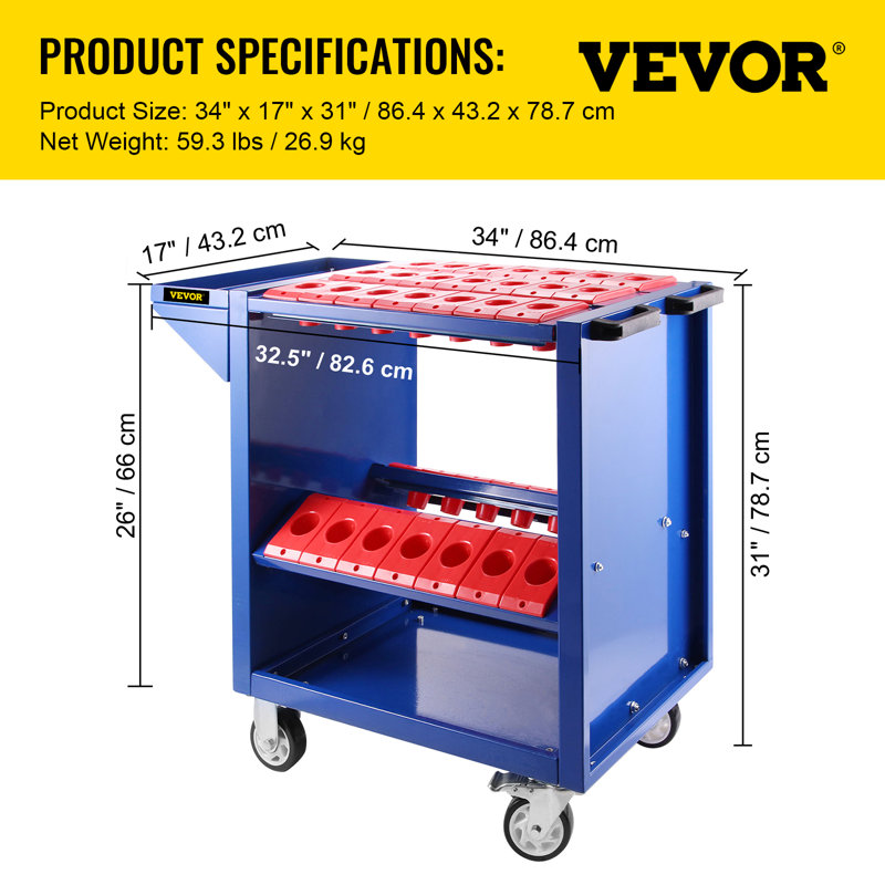 Chariot porte-outils à cône VEVOR 40