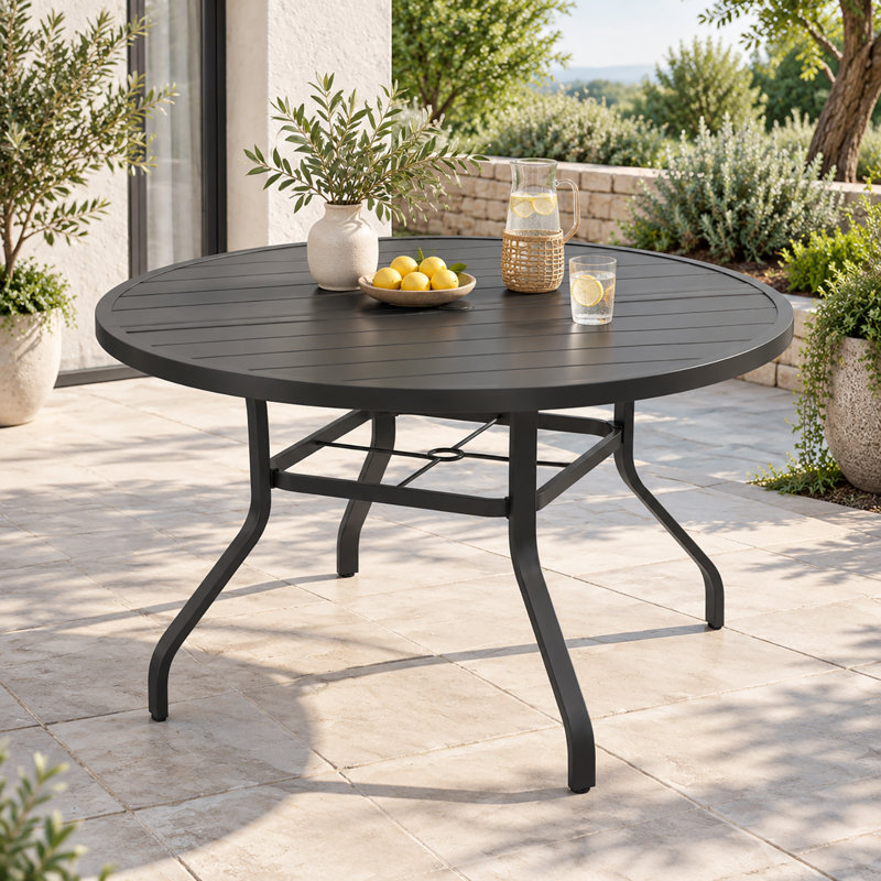 Table de salle à manger 47 po, 29.52" H x 47.25" W x 47.25" D, Noir