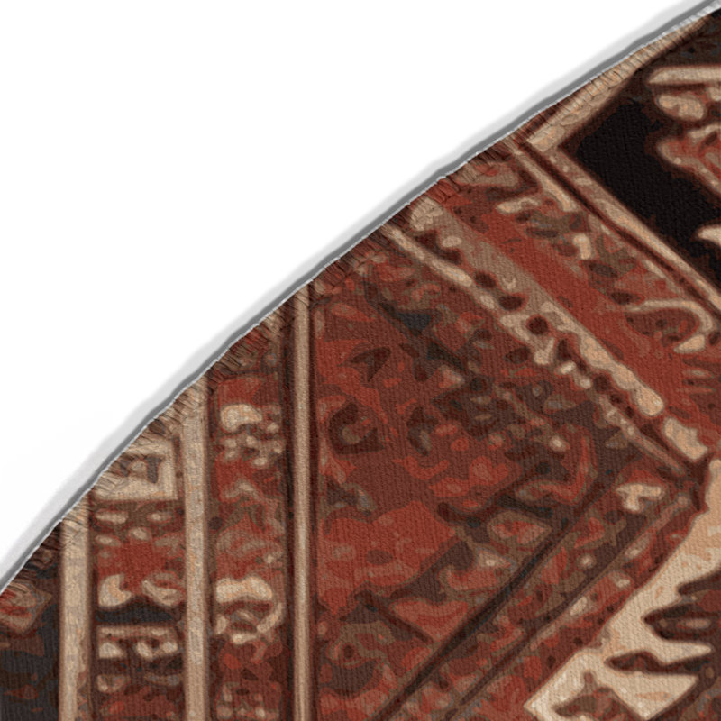 Tapis d'intérieur et d'extérieur brun Persian, Rond 5 pi
