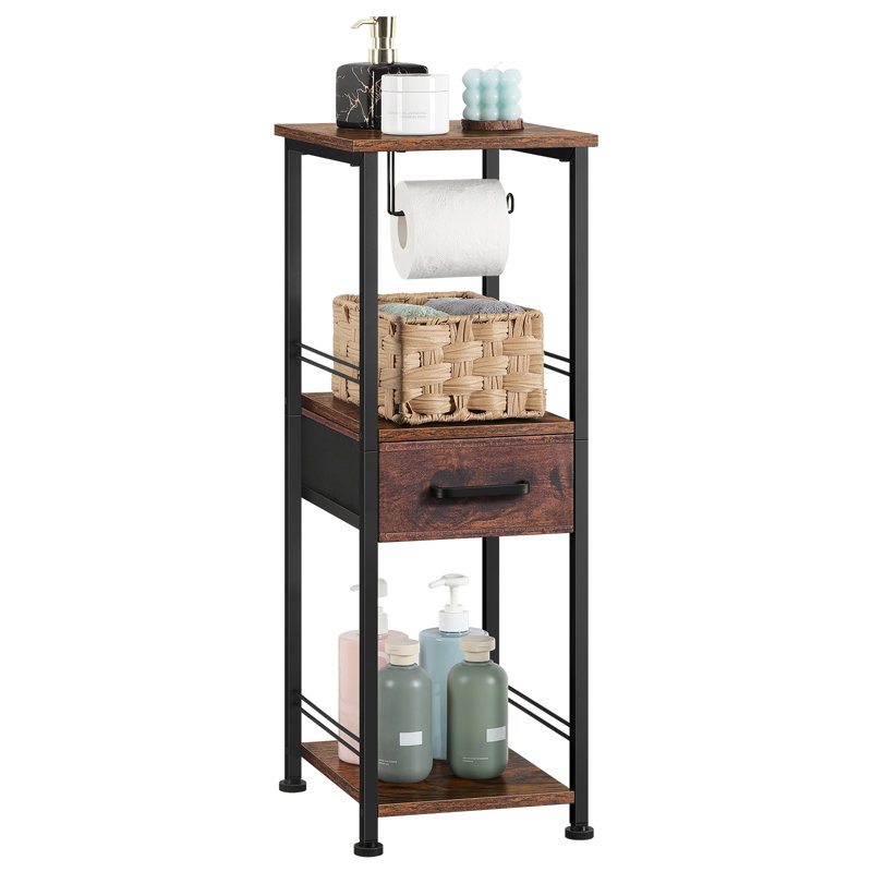 Allisun Medium Density Fiberboard (MDF) Freestanding Bathroom Shelves, Brown