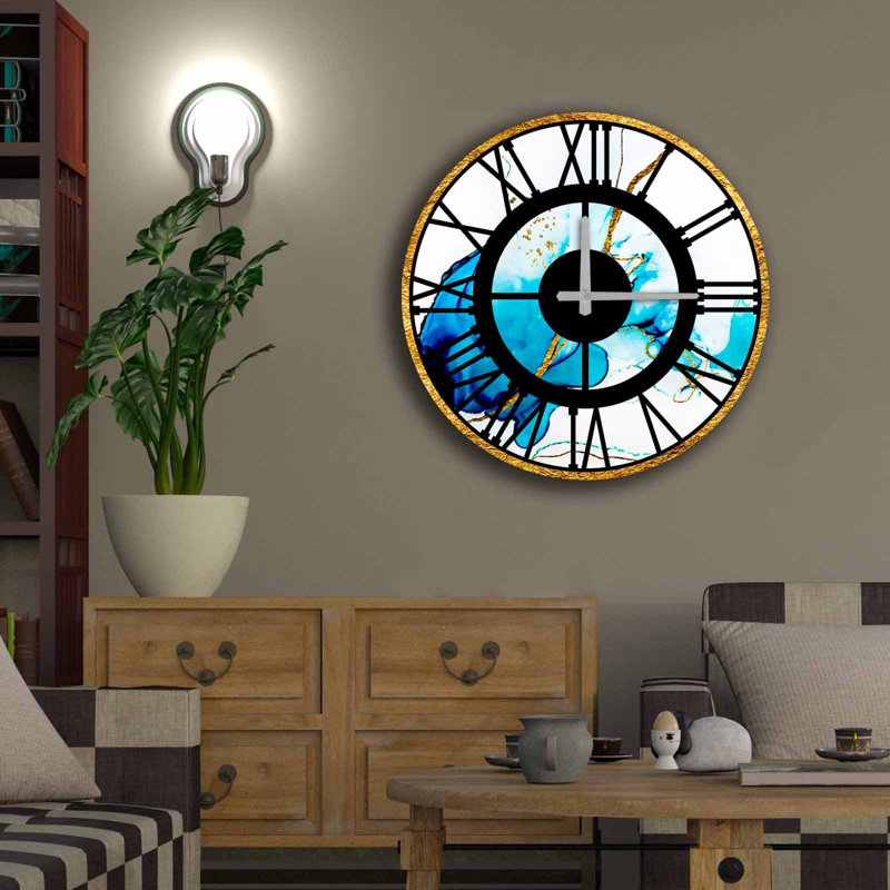 Horloge murale décorative élégante, 19,7 po de diamètre, 100% panneau de fibres à densité moyenne avec une épaisseur de 0,2 po | Nécessite 1 pile AA (non incluse) | Parfait pour la décoration intérieure, l'esthétique moderne et l'élégance intemporelle