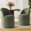 Chaise pivotante en lin avec roulettes cachées-421601428