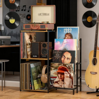 4-Tier Record Player Stand, Turntable Stand With Vinyl Record Storage by 17 Stories