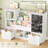 55.1'' Kids Storage Bookcase with 2 Removable Drawers, Toy Organizer with Chalkboard