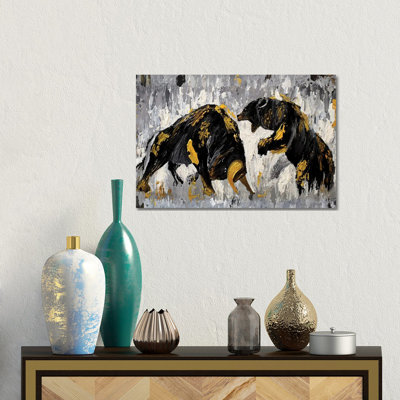 Bull vs Bear Stock Market- Gallery-Wrapped Canvas Giclée