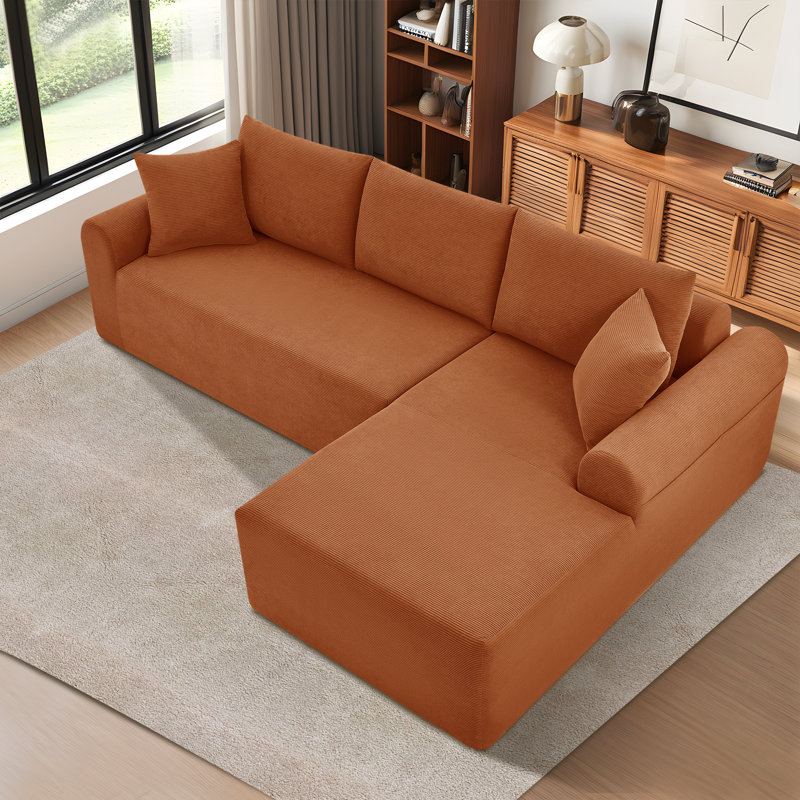Canapé modulaire en forme de L Boneless, Orange