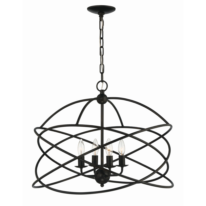 Anson 24" Bronze Iron Geometric Statement Chandelier