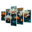 Blanc blanc orange rayonnant - Art mural orange - décoration murale moderne diamant