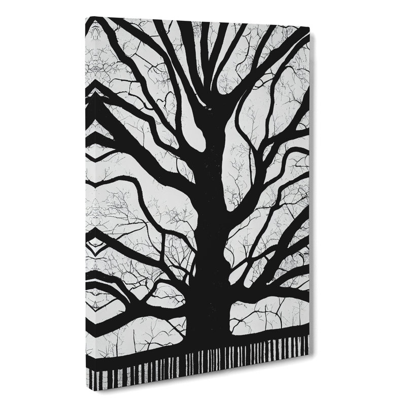XV1022-3955X Silhouette Of A Tree No.5 - Print, Wrapped Canvas, 50cm H x 35cm W, No Matte