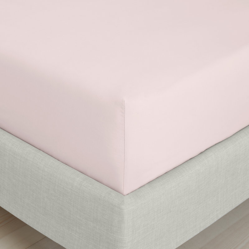 200 Thread Count 100% Cotton Extra Deep Fitted Sheet, Blush, Super King (6')
