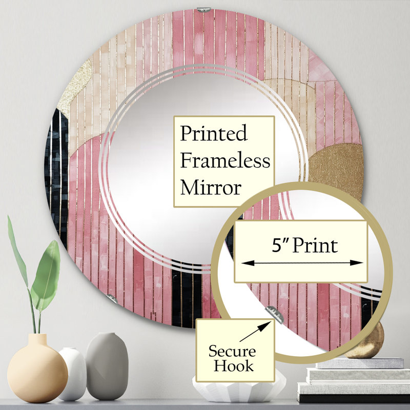 Hermidale - Miroir mural moderne rond, 24 po x 24 po