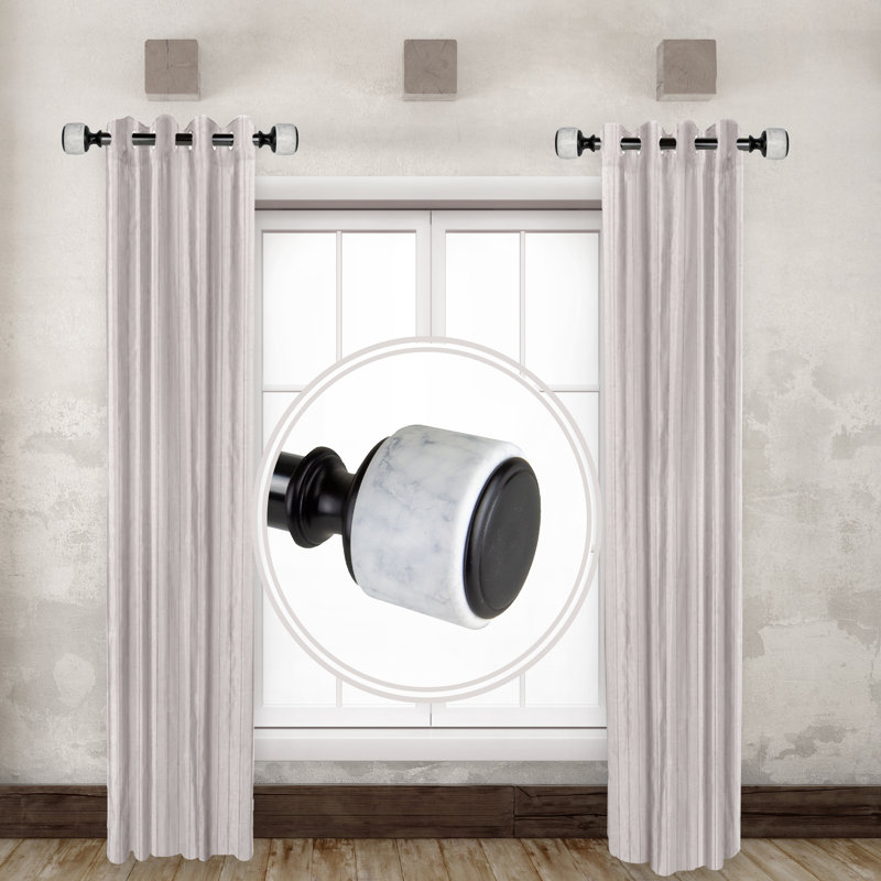 Tringle à rideaux simple réglable 20 po, Noir
