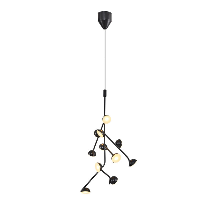 Modern Industrial Chandelier, Black Metal Body, 11 x 3W LED, 59.1 x 11.0 x 11.0 inches | 3300 Lumens, 3000K Warm Light | Scandinavian Design for Home, Office & Dining Spaces, Stylish & Functional Lighting