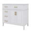 Meuble-lavabo de 36 pouces avec lavabo, meuble-lavabo simple avec quatre tiroirs (dont un tiroir rabattable), deux portes et une tablette réglable, armoire avec lavabo en céramique-805204697