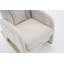 Chaise berçante en coton et lin avec repose-pieds réglable-865409514