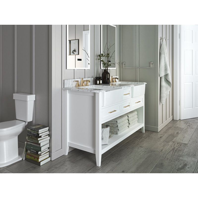 60'' W Double Vanity, White