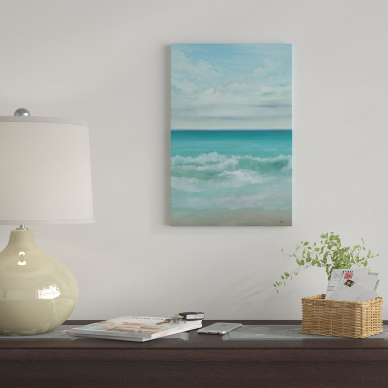 « aqua marine », impression sur toile, H 12 po x l 8 po x P 0,75 po, Pas de tapis, Toile tendue