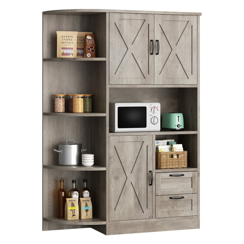 Armoire de cuisine avec rangement pour micro-ondes 60,4 po Mette, Gris