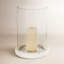 Electra cole and grey glass pillar candle holder with white marble base Perry-1914252390