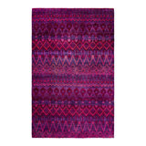 Contemporary One-of-a-Kind Rectangle 6' X 9'4" Hand Knotted Area Rug