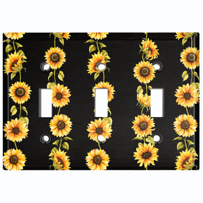 Patterned 3 - Gang Toggle Light Switch Standard Wall Plate