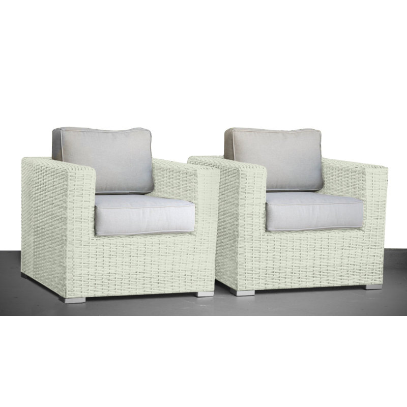 Northridge Fully Assembled Patio Chair with Cushions, White