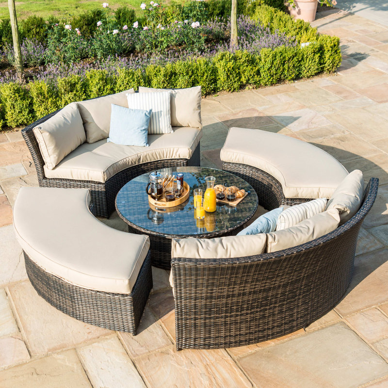 Marysville Rattan Lifestyle Suite - with Rising Table, Brown