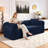 83 inch Cloud Boneless Couch for Living Room 3-Seater Sofa with Fixed-Shape Frame, Single Sleeper Corduroy Sofa in A Box, No Assembly Required, Black-360144803