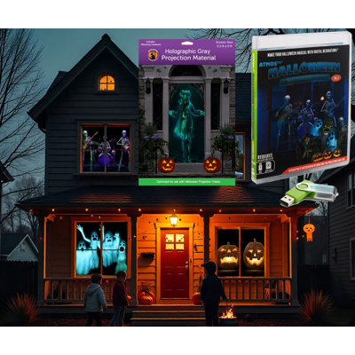 Atmosfx Halloween Hollusion Digital Decoration Kit Lighted Window Décor