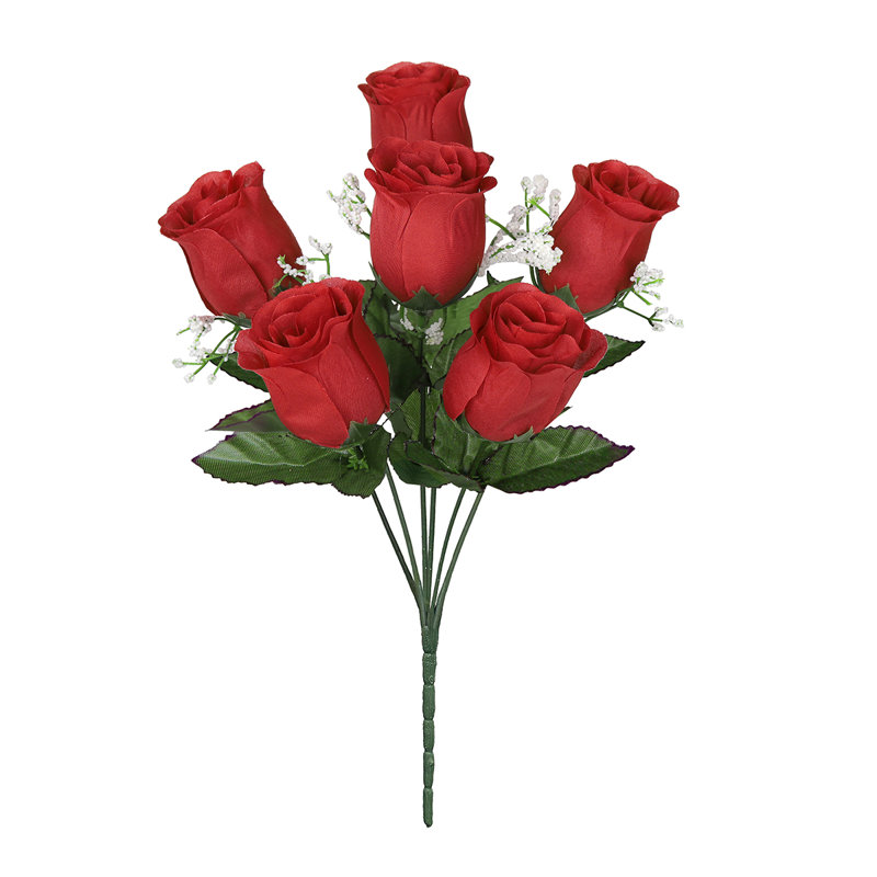 Bouquet de roses artificielles, Rouge